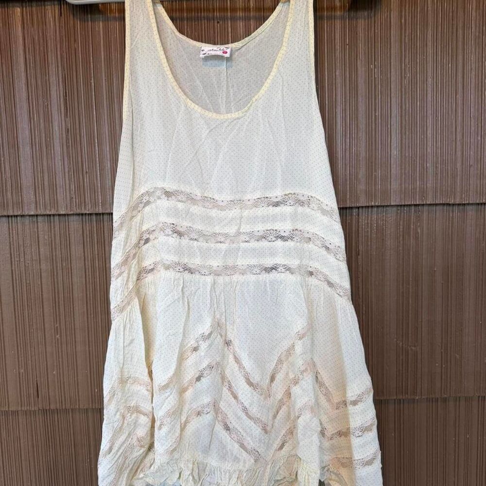 Free-people Women's Cream and White Dress